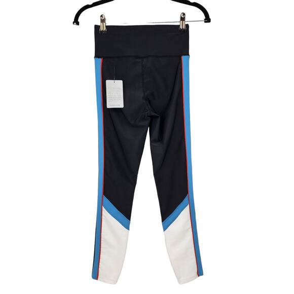 P.E NATION High Rise The Backboard Legging Black/Sky/White Size XS - Picture 3 of 7